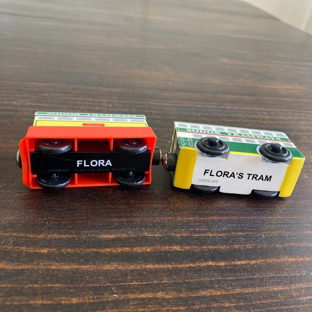 Thomas Wooden Railway Flora the Steam Tram and Sodor Tramways Car Learning Curve